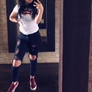 G by Guess Black High-Waisted Ripped Skinny Jeans